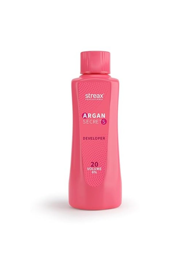 Streax Professional Argan Secret Hair Colourant Developer, Cream Developer for Rich Hair Colour, 250ml - Image 1